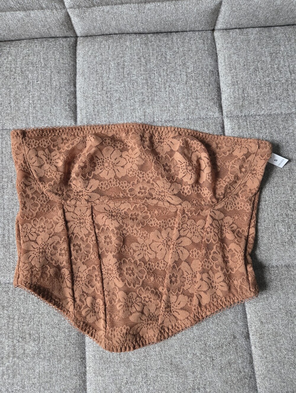 Victoria's Secret PINK | The Cinched Lace Strapless Corset Top Size S In Caramel